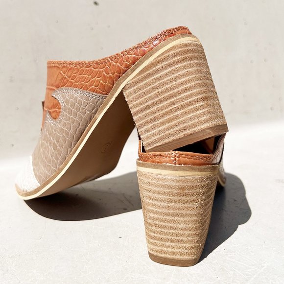 BEAST FASHION Tan and Cream Mules - Picture 9 of 12